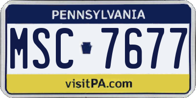 PA license plate MSC7677