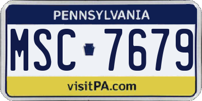 PA license plate MSC7679
