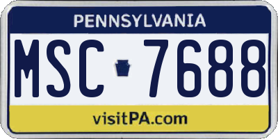 PA license plate MSC7688
