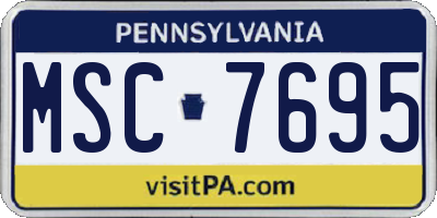 PA license plate MSC7695