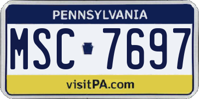 PA license plate MSC7697