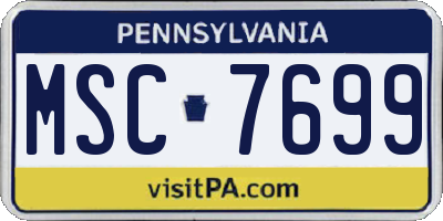 PA license plate MSC7699