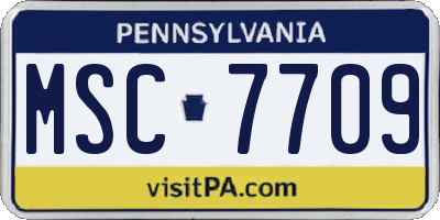 PA license plate MSC7709