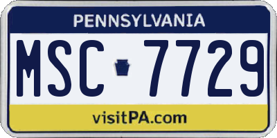 PA license plate MSC7729