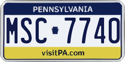 PA license plate MSC7740