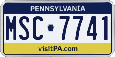 PA license plate MSC7741
