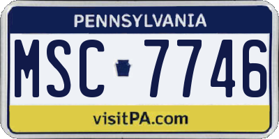 PA license plate MSC7746