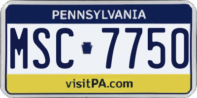 PA license plate MSC7750