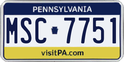 PA license plate MSC7751