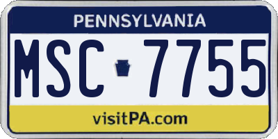 PA license plate MSC7755