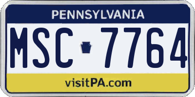 PA license plate MSC7764