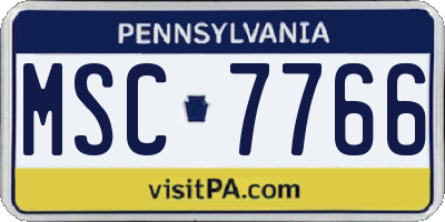 PA license plate MSC7766