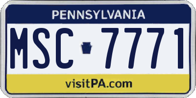 PA license plate MSC7771