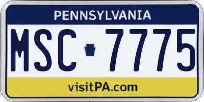 PA license plate MSC7775