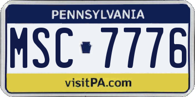 PA license plate MSC7776
