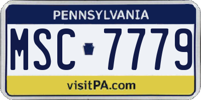 PA license plate MSC7779