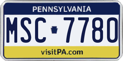 PA license plate MSC7780