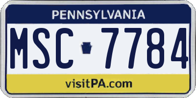 PA license plate MSC7784