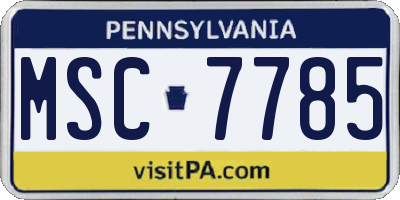 PA license plate MSC7785
