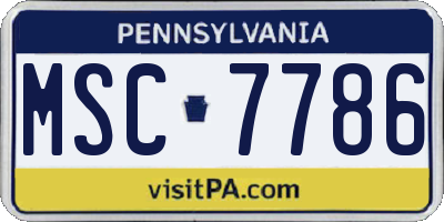 PA license plate MSC7786
