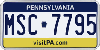 PA license plate MSC7795