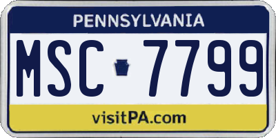 PA license plate MSC7799