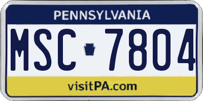 PA license plate MSC7804