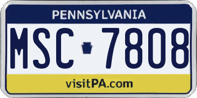 PA license plate MSC7808