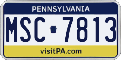 PA license plate MSC7813