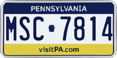 PA license plate MSC7814