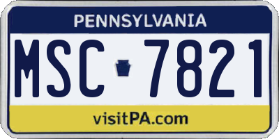 PA license plate MSC7821