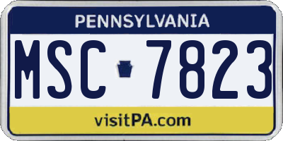 PA license plate MSC7823
