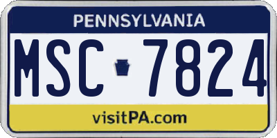 PA license plate MSC7824