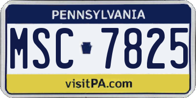 PA license plate MSC7825
