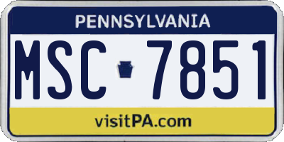 PA license plate MSC7851