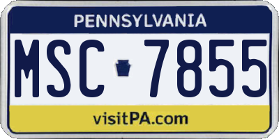 PA license plate MSC7855