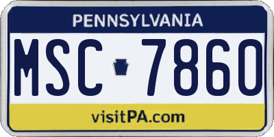 PA license plate MSC7860