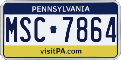 PA license plate MSC7864