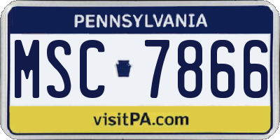 PA license plate MSC7866