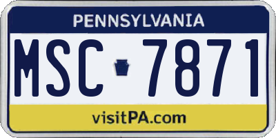PA license plate MSC7871