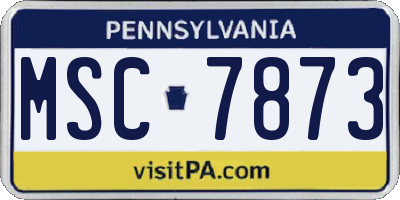 PA license plate MSC7873