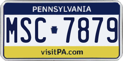 PA license plate MSC7879