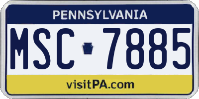 PA license plate MSC7885