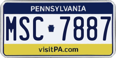 PA license plate MSC7887