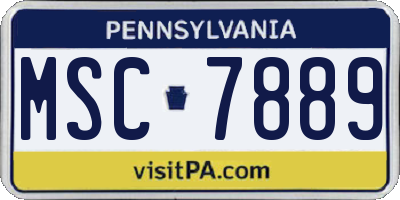 PA license plate MSC7889
