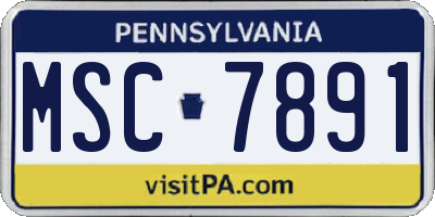 PA license plate MSC7891