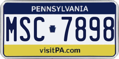 PA license plate MSC7898
