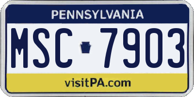 PA license plate MSC7903