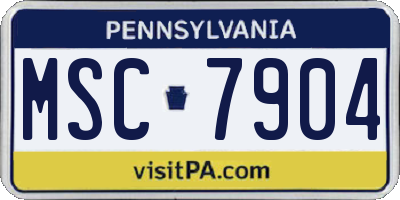 PA license plate MSC7904