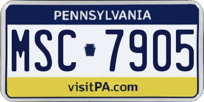 PA license plate MSC7905